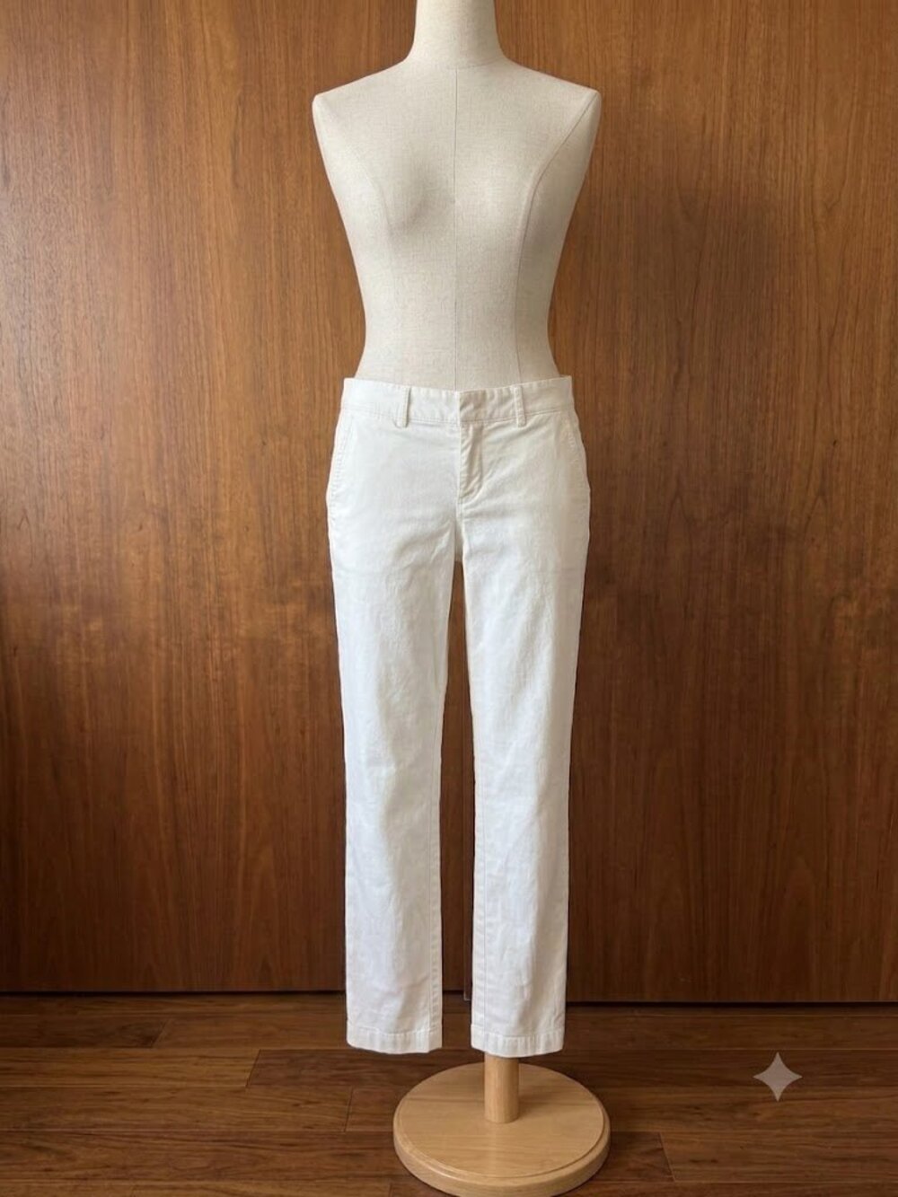 VINCE. Cream White Cotton Stretch Chino Pants Trousers 6 Classic Crop Slim